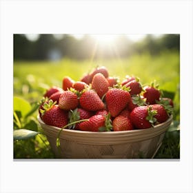 Basket Of Strawberries 14 Canvas Print