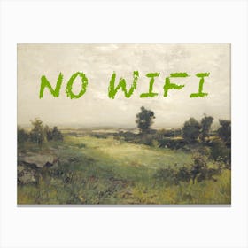 No Wifi, Typography Landscape Oil Painting Canvas Print