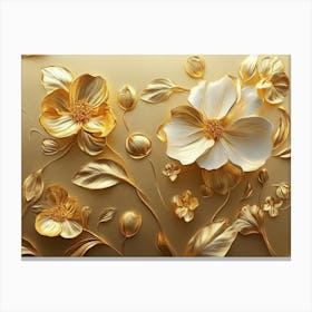 Gold Flowers 7 Canvas Print