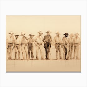 Cowboys Of The West Sketch Canvas Print