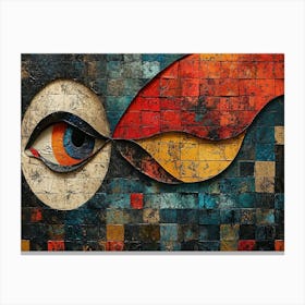 Colorful Chronicles: Abstract Narratives of History and Resilience. Eye Of The World Canvas Print
