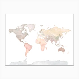 World Map No 127 Canvas Print