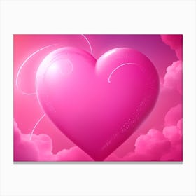 A Glowing Pink Heart Vibrant Horizontal Composition 89 Canvas Print