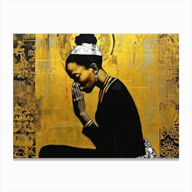 Black Woman Praying Canvas Print