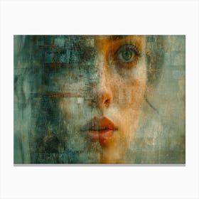 Temporal Resonances: A Conceptual Art Collection. Portrait Of A Woman 4 Canvas Print