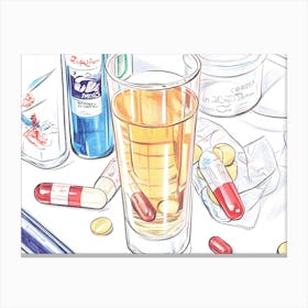 Glass Of Medicine Canvas Print