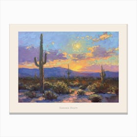 Western Sunset Landscapes Sonoran Desert 3 Poster Canvas Print