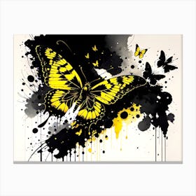 Black And Yellow Butterfly Canvas Print