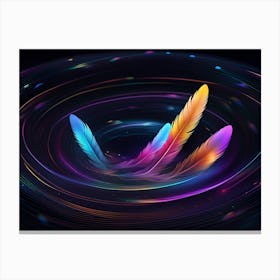 Feathers In A Spiral Canvas Print