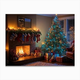 Christmas Tree In The Living Room 144 Canvas Print