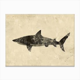 Greenland Shark Silhouette 2 Canvas Print