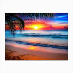 Sunset On The Beach 623 Canvas Print