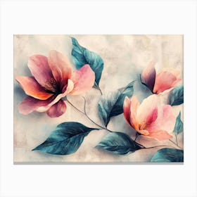 Flowers In A Watercolor Style 3 Canvas Print