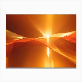 Abstract Image Of A Smooth, Flowing, Orange Surface, Resembling A Fabric Or A Natural Landscape Canvas Print