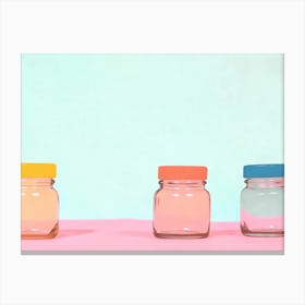 Jars in Pink and Blue Canvas Print