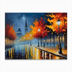 Street Lamp In Autumn 3 Canvas Print