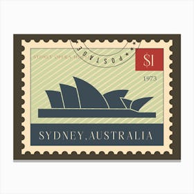 Sydney Opera House Postage Stamp Travel Canvas Print