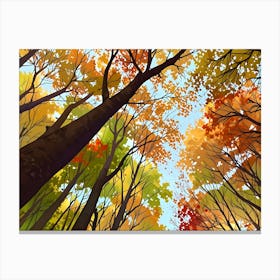 Autumn Trees In The Forest Canvas Print