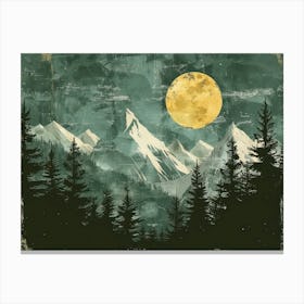 Landscape Retro Illustration 2 Canvas Print