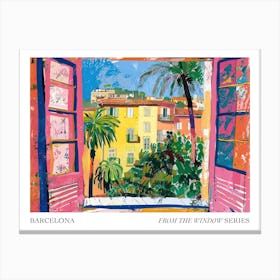 Barcelona From The Window Series Poster Painting 1 Canvas Print