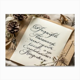 Detailed View Of An Elegant Handwritten Thanksgiving Note Etched In A Cursive Calligraphic Font Leinwandbild