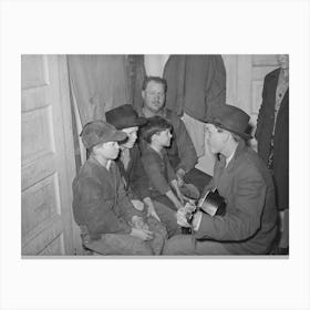 Guitar Player And Singers At Play Party In Mcintosh County, Oklahoma, See General Caption Number 26 By Russell Canvas Print