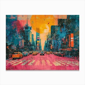Urban Rhapsody: Collage Narratives of New York Life. New York City 4 Canvas Print