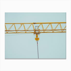 Closeup On Part Of Yellow Construction Crane Chain Canvas Print