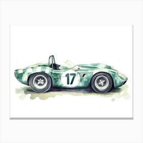 Green Race Car Canvas Print