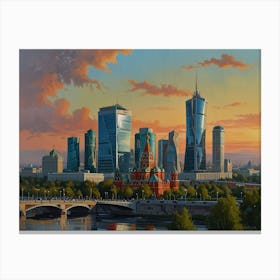 Moscow Skyline 3 Canvas Print