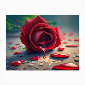 Rose Blood Red Canvas Print