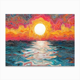 Sunset Over The Ocean 60 Canvas Print