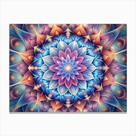 Abstract Flower Mandala In Vibrant Colors Canvas Print