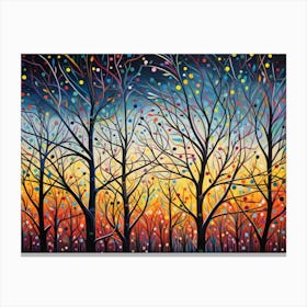 Trees At Night Canvas Print