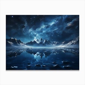 Polar Night Sky Paintings Art Print Canvas Print