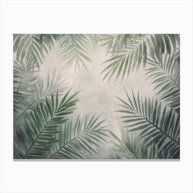 Seamless Watercolor Illustration of Tropical Leaves, Dense Jungle 1 Canvas Print