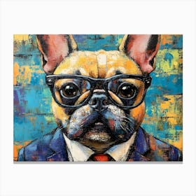 This Frenchie Is All Business 5 Canvas Print