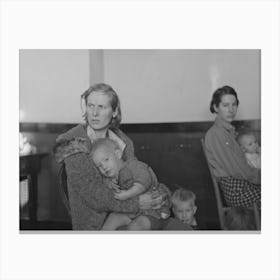 Mother And Child, Flood Refugees In A Schoolhouse At Sikeston, Missouri By Russell Lee Canvas Print
