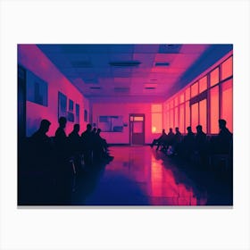 Silhouettes Of People In A Hospital Waiting Room Canvas Print