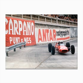 No21 John Surtees Ferrari 158 V8 At Tabac Corner Canvas Print