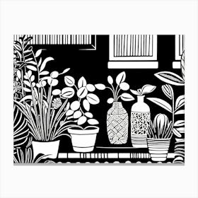 Lion cut inspired Black and white Garden plants & flowers art, Gardening art, Garden 212 Canvas Print