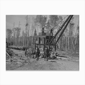 Untitled Photo, Possibly Related To Caterpillar Drawing Logs Through The Woods At Camp Near Effie, Minnesota Canvas Print