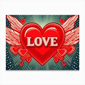 Love Has Wings Heart Canvas Print