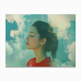 Girl In The Clouds Canvas Print