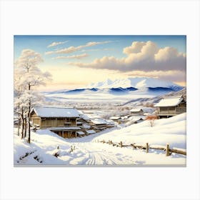 Snowfall At Hokkaido 1893 Canvas Print