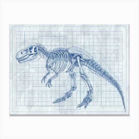 Maiasaura Skeleton Hand Drawn Blueprint 3 Canvas Print