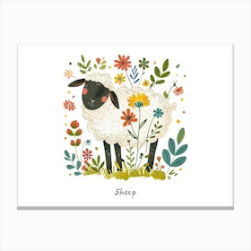 Little Floral Sheep 5 Poster Canvas Print