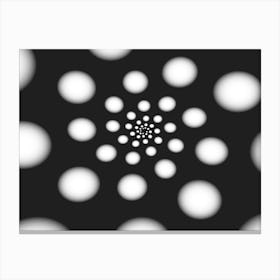 White Spiral Dots Canvas Print