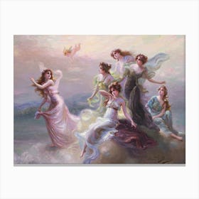 The Dance of The Nymphs 1908 by Édouard Bisson | Remastered HD Canvas Print