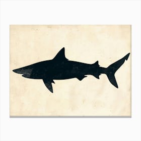 Pelagic Thresher Shark Grey Silhouette 5 Canvas Print